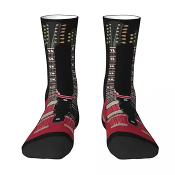  Чорапи със стикери на китара на Джими Пейдж, висококачествени чорапи Harajuku, всесезонни чорапи, Аксесоари за Унисекс подаръци