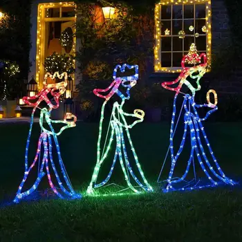  Открит Коледен led лампа Three 3 Kings Silhouette 