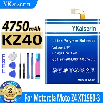  YKaiserin 4750mAh KZ40 KZ 40 Взаимозаменяеми Батерия За Motorola Moto Z4 XT1980-3 + Комплект Инструменти за ремонт