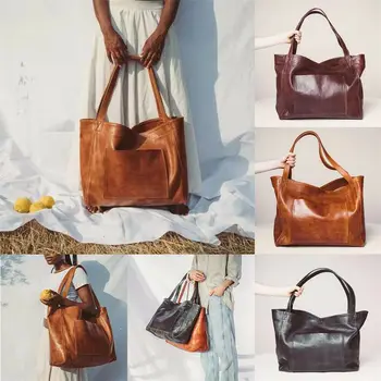  Дамски ръчни пътни чанти голям размер през рамо, чанти с горната дръжка, чанта от мека кожа