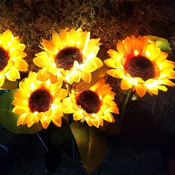  Led слънчева светлина под формата на цвете семки, открит водоустойчива лампа за украса на градината, за украса на тревата в градината