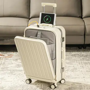  Нов предния край багажното кутия, универсален куфар на колела с подстаканником, кацане количка