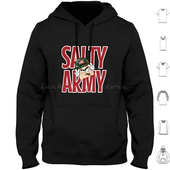  Класическа армия риза Salty Cracker Big Salty. Hoody от памук с дълъг ръкав, забавни животни, сладка костенурка, природа, цветя, живот, любов.
