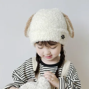  Зимни шапки за деца, мъже и жени. Дебели плюшени шапки със защитата на ушите и заячьими уши.