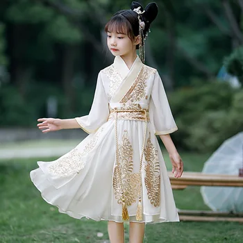  Китайското Рокля Hanfu Момиче Children Super Фея Little Girl Tang Suit Костюм Детска Китайската Принцеса Облекло За Cosplay