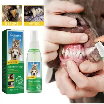  Спрей За почистване на Зъбите на Домашни Любимци Yegbong За Кучета, Котки, Зъбите Домашни Любимци, Дишане И Премахване на Петна От Лош Дъх, Премахване на Неприятната Миризма на Прясно H5S4