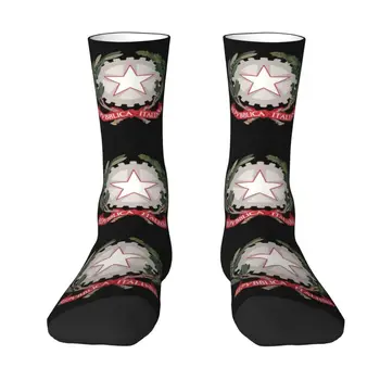  Модерен мъжки чорапи с емблемата на Италия, унисекс, топли удобни чорапи за екипажа на Италианската Република, с 3D-принтом