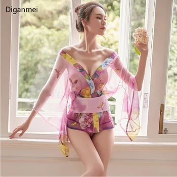 Виолетовият сексуално предварително рокля кимоно в японски стил, cosplay, японското традиционно кимоно, женски халат, дрехи гейша