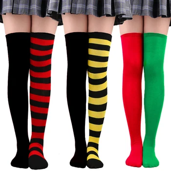  Дамски Секси Обикновена Чорапи Над Коляното в Ивица, Кавайные Модни Гамаши, Дългите Сладки Училищните Чорапи, Подаръци