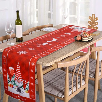  Весела Коледна покривка от полиестер, с правоъгълна покривка под формата на снежинки, за нова година на обедната маса, украса за Коледното домашно парти.