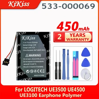  Батерия KiKiss 450 ма 533-000069 за слушалки LOGITECH UE3500 UE4500 UE3100 Полимерна