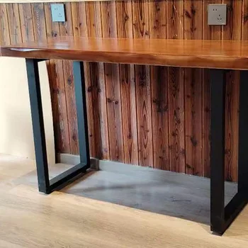  Кафяви минималистичен бар маса на дървена стойка, модерен индустриален бар маса за хранене, промишлени ресторант, Бар мебели Mesa