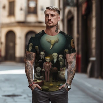  Лятна Градинска Мъжка тениска Оверсайз за почивка, тениски с 3D-принтом 