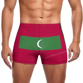  Топене С Флага на Малдивски Острови, бързо съхнещи къси Панталони За мъже, Плажни Шорти за плуване, Летен подарък
