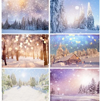  Фон за снимки зимни природни пейзажи ШУОЖИКЕ, горски пейзаж с снежинками, Фотофоны за пътуване, Студиен подпори DJXJ-03