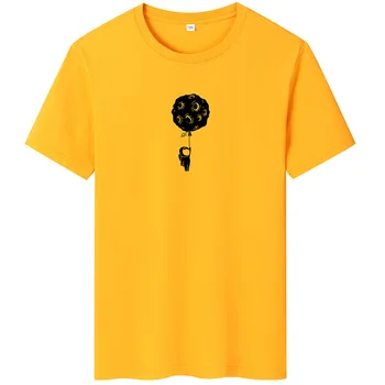  Тениска Y2k, мъжки t-shirt 2023, лятна памучен тениска с кръгло деколте и къси ръкави, тениска с аниме в стил емо харадзюку, мъжки дрехи