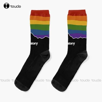  Purgatory Pride Rainbow Sunset - Чорапи Wynonna Earp, Смешни Чорапи, Коледен Подарък За Нова Година, Деня на Благодарността, Дигитален печат 360 °