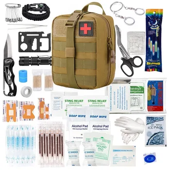  Аптечка за първа помощ за оцеляването на 165ШТ, Тактическа травматологическая чанта, Съвместима с Molle, пътна чанта за оцеляване на открито, на къмпинг, лов, пътуване