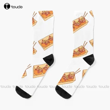  чорапи cat takoyaki, дамски чорапи, персонални унисекс чорапи за възрастни, юноши и младежи, на Коледен подарък, от висок клас забавен чорап HD
