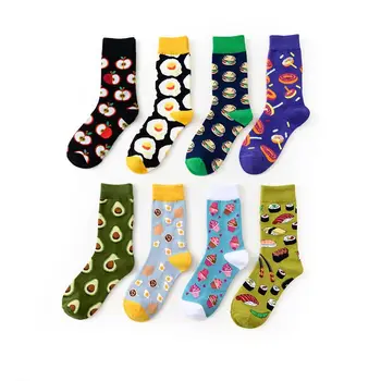  Дамски есенни и зимни чорапи за десерти, класически чорапи с плодове от авокадо, творчески чорапи за модни двойки, забавни чорапи