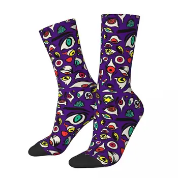  Happy мъжки чорапи Eyeballs! Подарък чорап с дизайн в ретро стил хип-хоп Crazy Crew