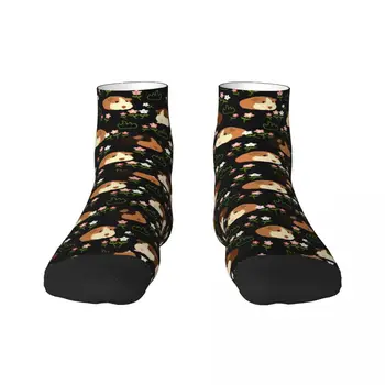 Чорапи със забавна принтом морски свинчета и цветя за жени и мъже, разтеглив летни есенно-зимни чорапи с животни за екипажа