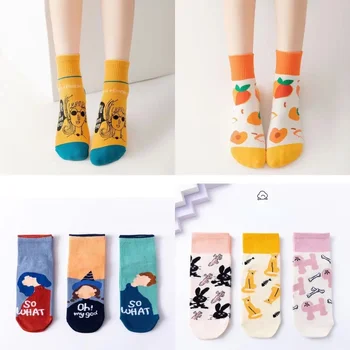  Сладко японски тенденция чорапи ins с мультяшными животни, абсорбиращи потта чорапи дишащи