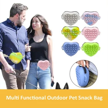  Силиконов калъф за лакомство за кучета, малък преносим тренировочная чанта с поясным колан, лесен достъп до лакомствам, консумативи за градинска колан, чанта за домашни любимци