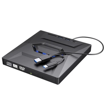  Устройство DVD записващо USB3.0 + Type-C, DVD RW устройство за записване на cd-та, външен оптично устройство, CD/DVD плейър за PC