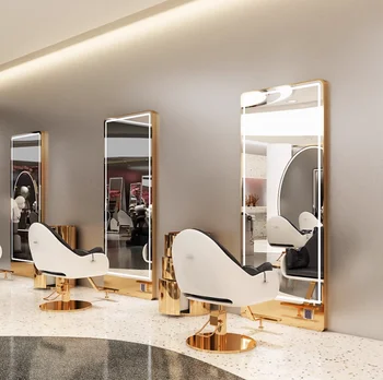  Огледало за фризьорски салон, стенно огледало с led машината за подстригване със сензорен контрол