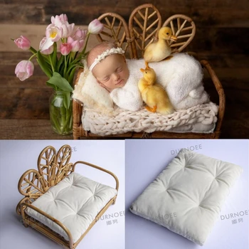  Фотьойл-легло за новородени, Реквизит за снимки на новородено, Кошница в ретро стил, Подложка за снимки на Бебета, Възглавница за представляващи бебета, Аксесоари за студио стрелба