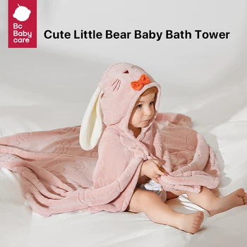  Детско кърпи за баня Bc Babycare 105x105 С мил домашен любимец, Топло Руно с качулка, Быстросохнущее Ультрамягкое Кърпа за новородено, Халат за баня, приятен за кожата