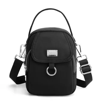  Дамски чанта на едно рамо, модерна чанта от висококачествена здрава тъкан, дамска мини чанта, чанта за телефон, чанта през рамо с цип