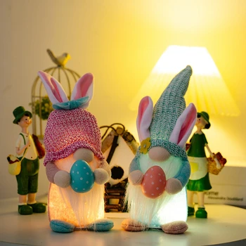  Великденско Кроличье Ухото със Светлина, с Блеснали Безлични Джудже, Кукли-Джуджета, Великденско Декорация, Подарък За Годината на Заек, е Детска Играчка-Зайче, Домашен Декор