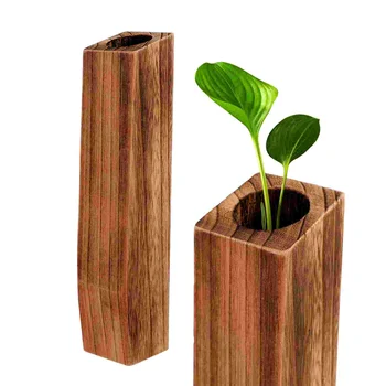  Подови ваза Контейнер за растения, дървени Декоративни саксии за растения, Ваза за цветя, Декоративна Дървена Ваза, Саксия, Украса на работния плот