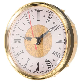  Кварцов часовник С Римски Цифри, Поставяне на Мини-Кварцов механизъм, Златна Украса, Кръгла Арабска Цифра, Отвор с Диаметър 35 мм, Gold Bezel