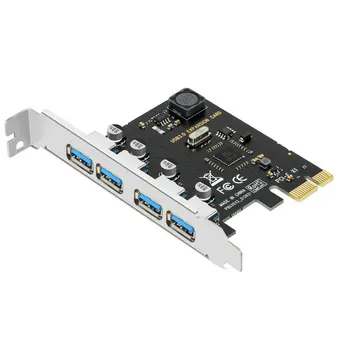  Адаптер за карта за разширяване на USB 3.0 PCI-E с 4 порта 2A USB 3 за PCIE PCI express adapter Card