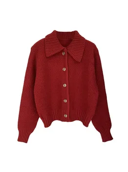  През есента на 2023 г. Нов однобортный Тънък обикновен пуловер, жилетка, горна яке
