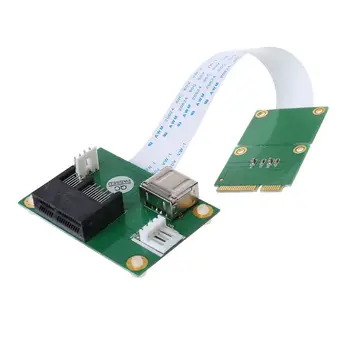  Високоскоростен конектор Mini PCIE-PCI-E със слот 90 ° за карти Express X1 + USB Странично Карта с FFC