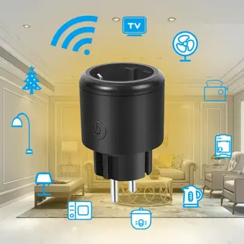  На монитора Безжично Дистанционно Изход Двухрежимная Wifi Изход Smart Plug Eu Wifi Smart Plug Гласово Управление на Smart Home 16a