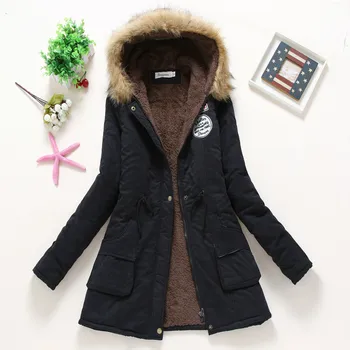  2023 Новата есенно-зимни дамски памучен яке с подплата, ежедневното финото палто, Паркове с качулка, Стеганое Топло палто