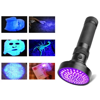  100LED Edc Светло лилаво светлина Blacklights 395nm ултравиолетова Преносими ръчно фенерче Led детектор на урината домашни любимци
