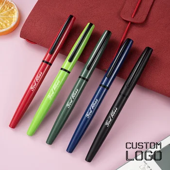  Нови модни метални гел химикалки С лазерно гравиран, Персонализирана с лого, подаръци за бизнес реклама, Индивидуални Офис консумативи english
