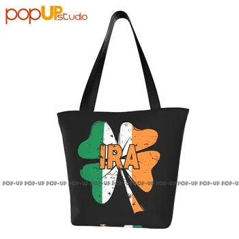  Ира Сладко, Ден на Св. Патрик Ирландски детелина, знаме на Ирландия, Армията гордост, чанти за пътуване, чанта за пазаруване, устойчива на счупвания