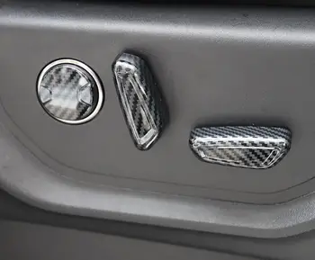  За Ford F150 Raptor 2017 2018 2019 2020 Панел бутон за регулиране на седалката в колата е от въглеродни влакна Тампон седалка бутони