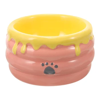  Керамична купа за домашни любимци Проста Купа за хранене на кучета Тенджера с вода и мед, за подаване на храна
