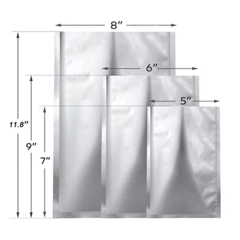  25 Броя 3 Размера на Пакетите от майларовой алуминиево фолио, плоски термосвариваемых пакети от фолио, чанти за съхранение на храни, кафе, чай зърна