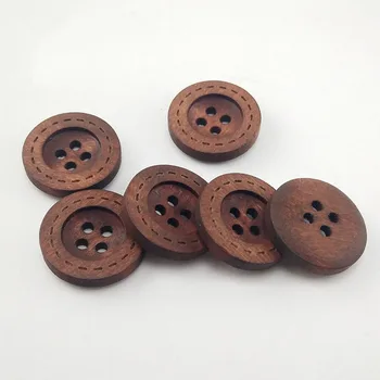  100шт 10-18 мм Дървени Шиене на Копчета За Scrapbooking с 4 Дупки през Цялата Натурален Кафе САМ Палто Жени Ръчно изработени Плетива Шевни Аксесоари
