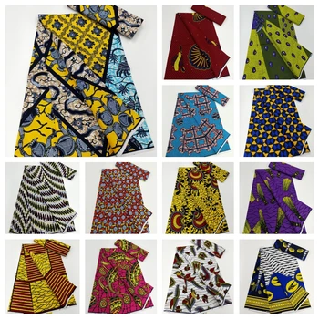 2023 Африканска 100% Памучен плат от този Восък Кърпа на Анкара 6 ярда Африканска плат с принтом Плат за сватбена рокля Африканска плат на Едро