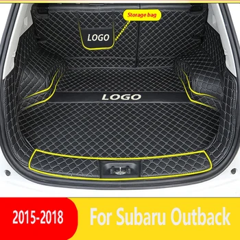  Висококачествена Кожена подплата за багажник на кола, облицовки за багажника, на килима на пода в товарното отделение, мръсотия, за Subaru Outback 2015-2018